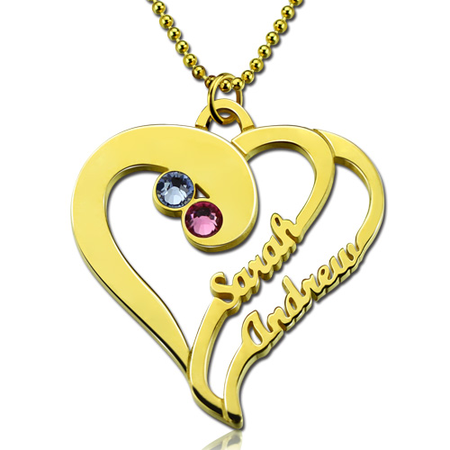 Two Hearts Forever Name Necklace
