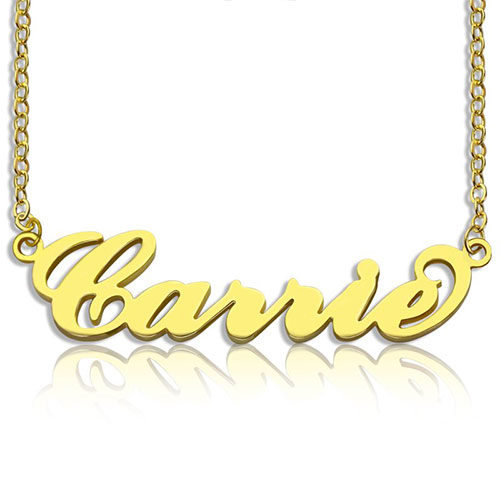 Carrie Name Necklace 18K Gold Plated