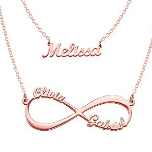 Rose Gold Plated Gift - Infinity and Name Necklaces