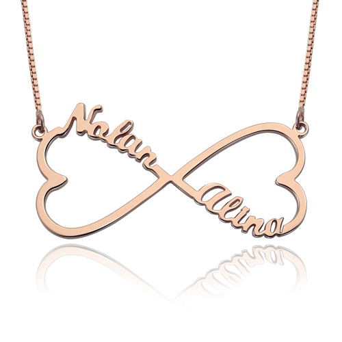 Personalized Heart Necklace Rose Gold Plated