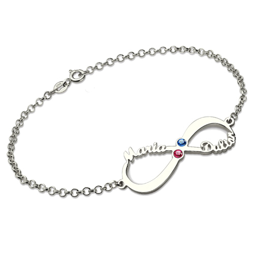 Personalized Birthstone Mother's Bracelet Sterling Silver