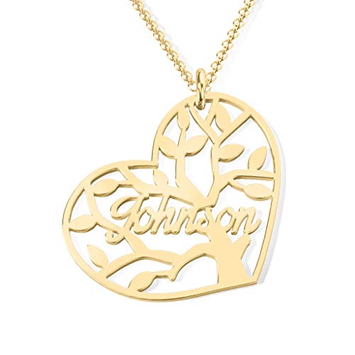 Heart Forever Name Necklace 18k Gold Plated