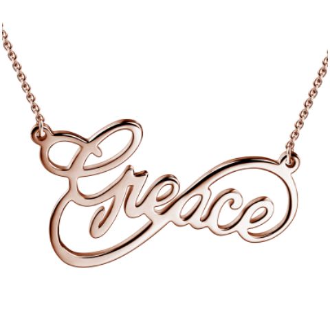 Custom Infinity Name Necklace Rose Gold Plated