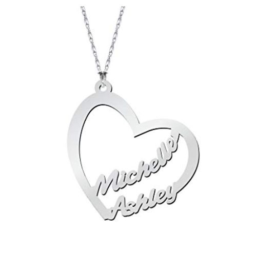 Heart Forever Name Necklace Sterling Silver