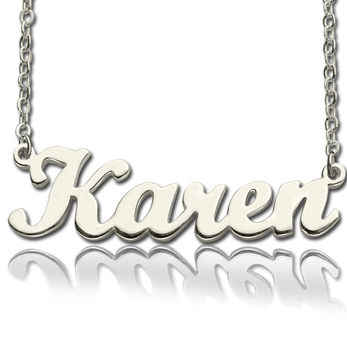Silver Karen Style Name Necklace