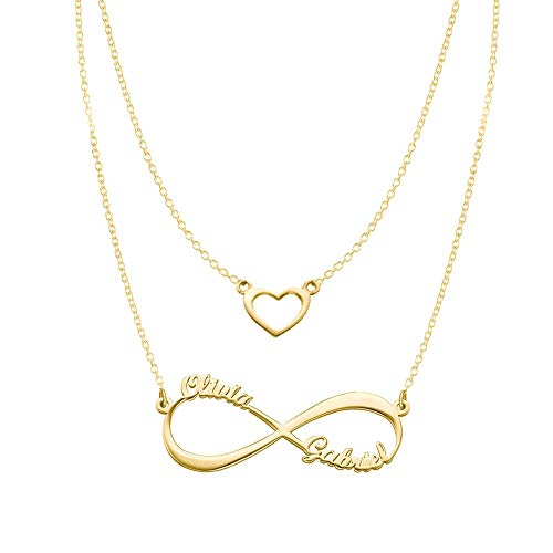 Heart Infinity Necklaces Set For Her Gold Plated
