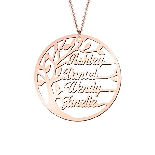 Personalized Family Name Necklace Rose Gold Plated