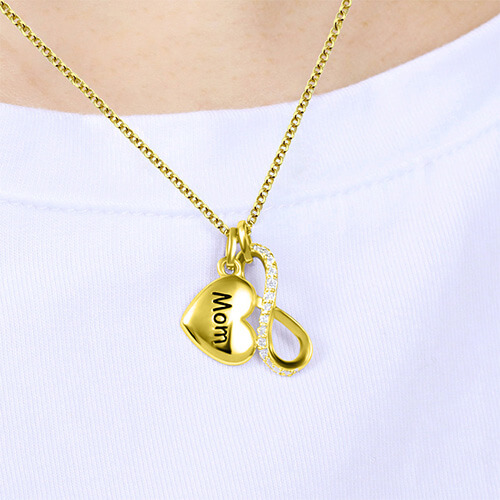 Custom Engraved Infinity Necklace Gold Plated