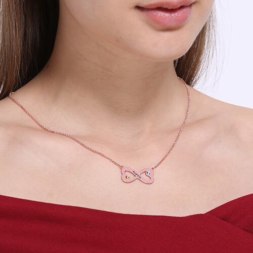 Engraved Infinity Heart Necklace