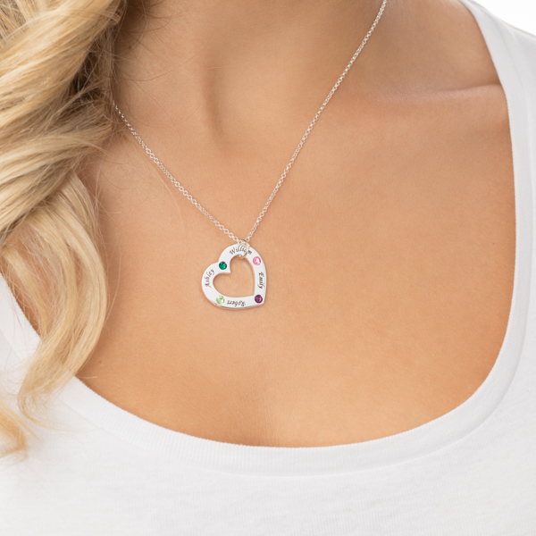 Mother Heart Necklace Sterling Silver