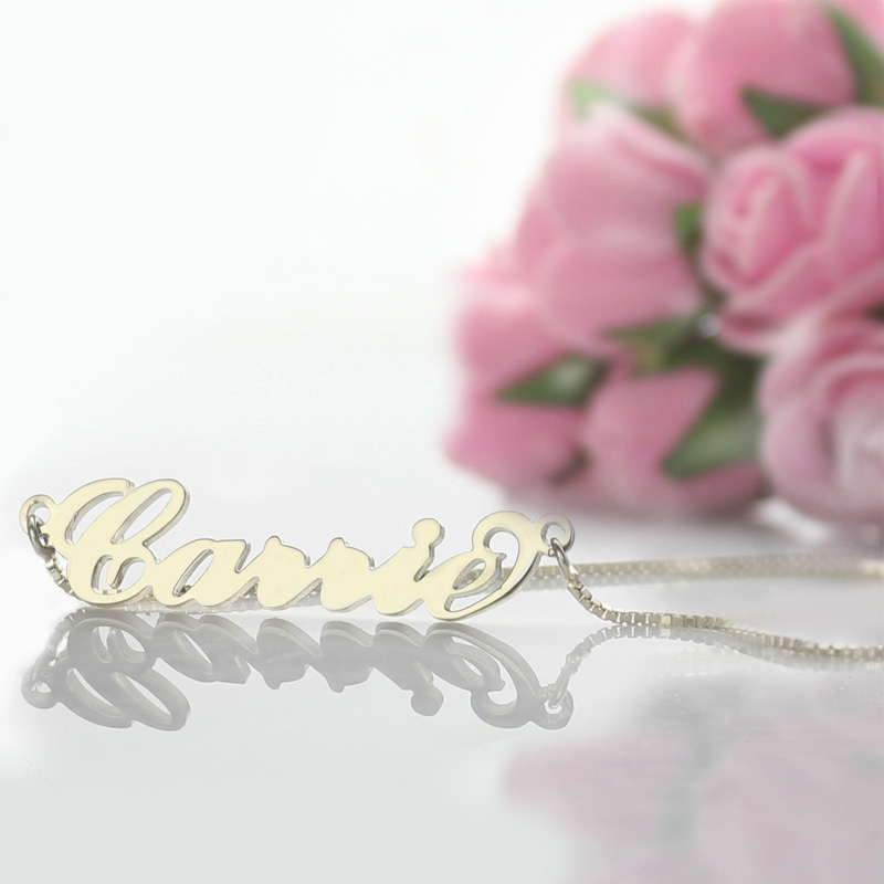 Personalized Carrie Name Necklace Silver