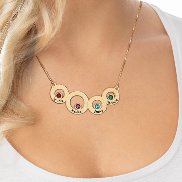 Classic Circles Necklace 18k Gold Plated